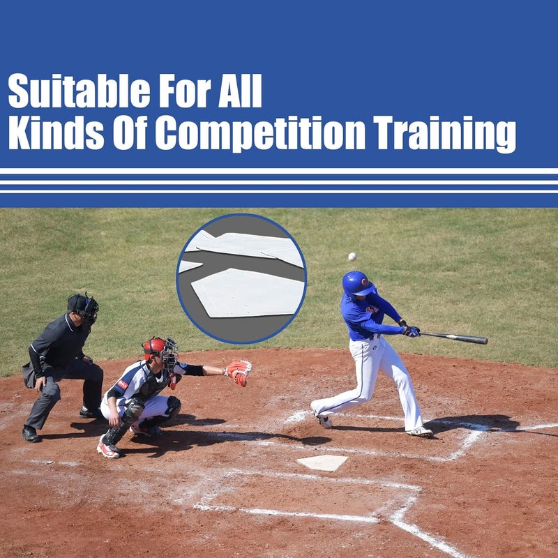 Bkkack Baseball & Softball Base Set 5 Piece Rubber Field Bases for Youth & Adults Throw Down Bases for Baseball, Softball, Teeball, Kickball, Backyard, Practice (5pcs-Orange) - Image 3